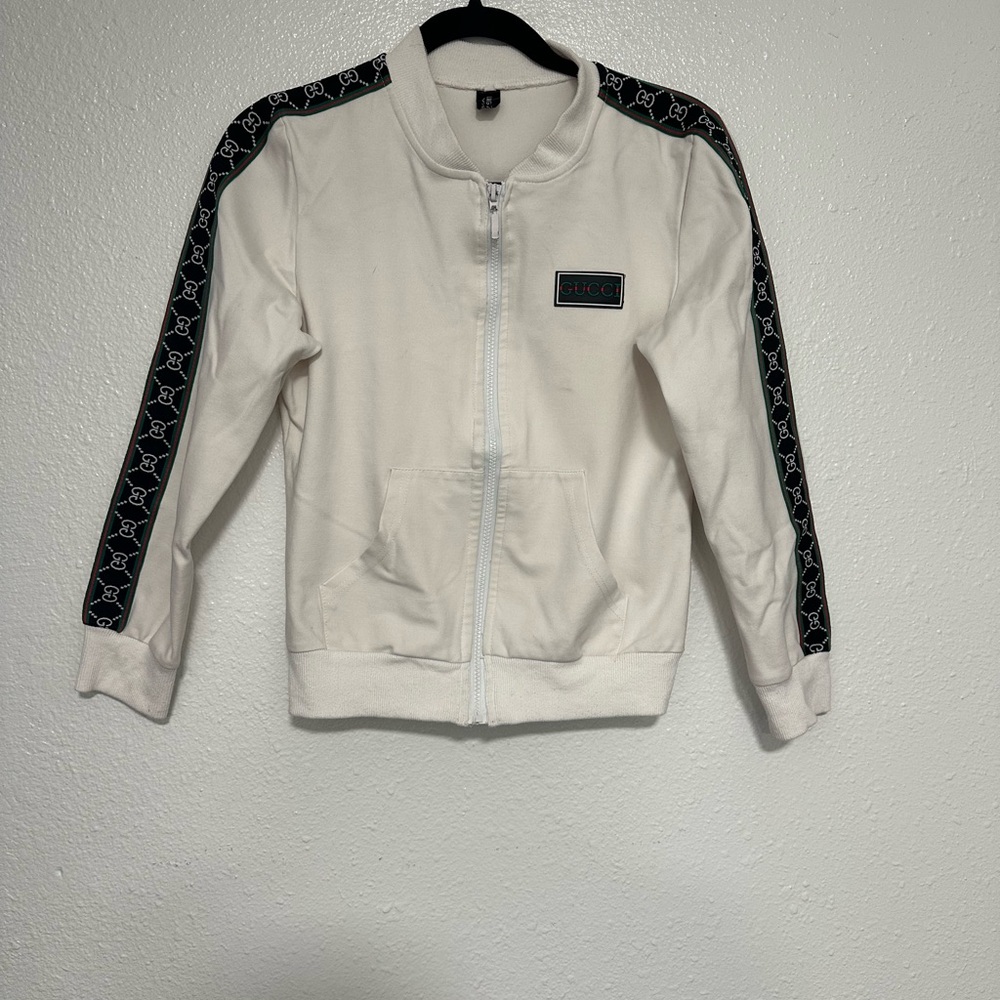 Gucci Kids Cream Hoodie with Black Trim